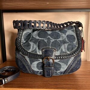 Poppy Denim Monogram Hobo